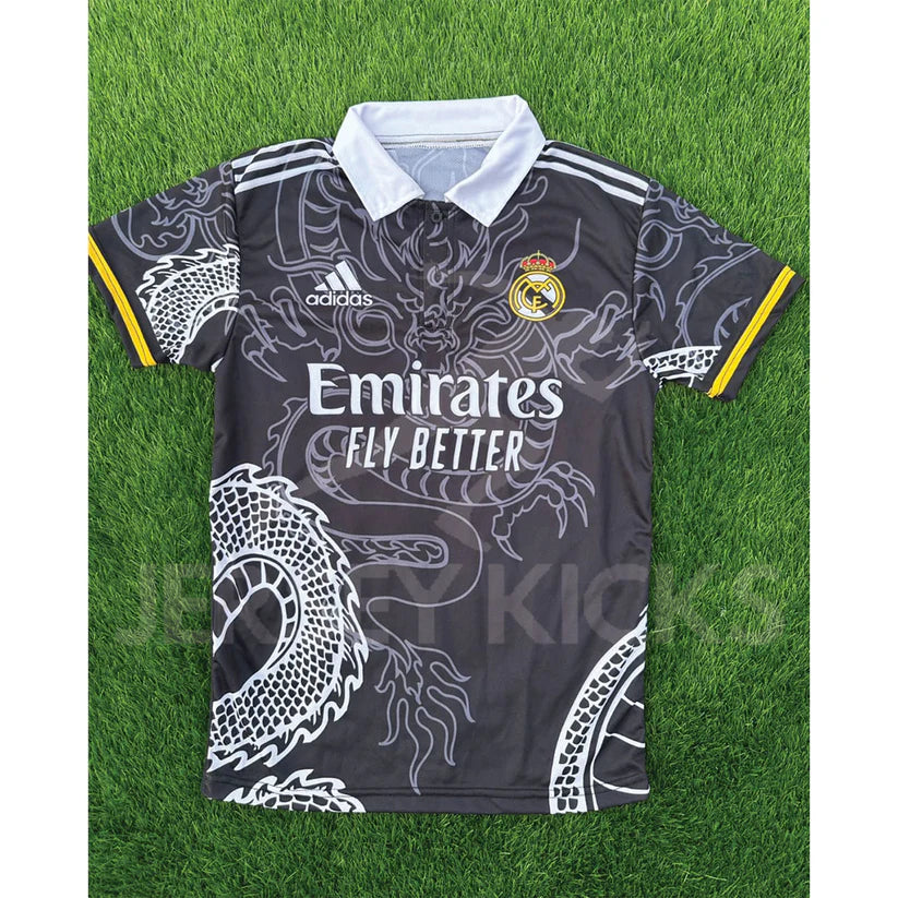 Real Madrid Black/White Dragon Polo
