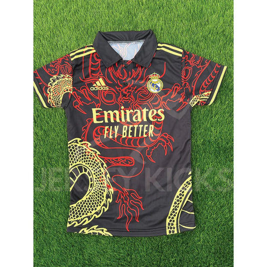 Real Madrid Black/Red Dragon Polo
